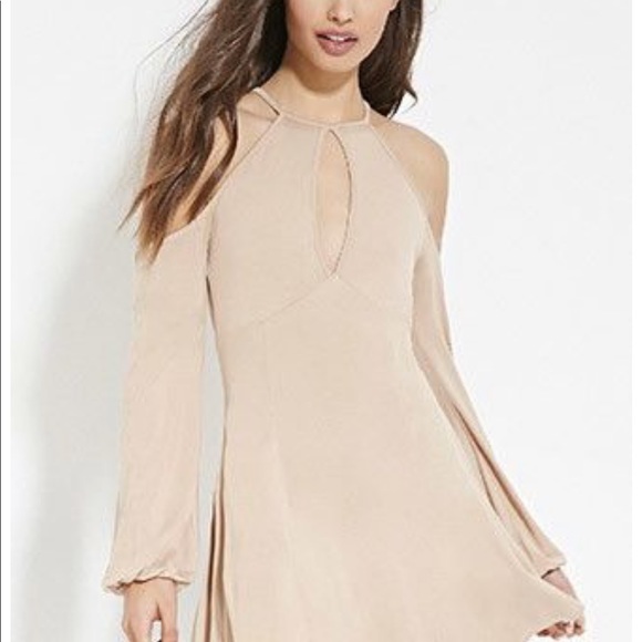 Tan / nude cold shoulder dress | WORN ONCE - Picture 3 of 3